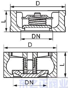 对夹升降式止回阀结构图