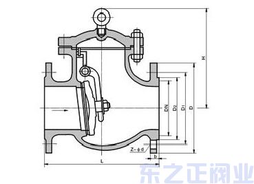 不锈钢旋启式止回阀结构图