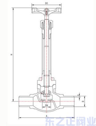 低温长轴截止阀结构图