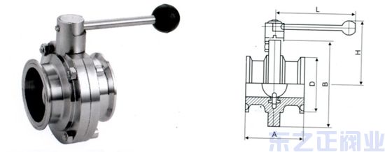 卫生级蝶阀结构图