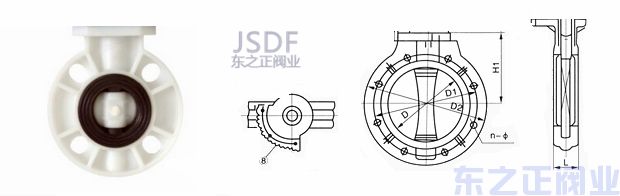 电动pp蝶阀结构图1