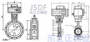 电动衬胶蝶阀结构图