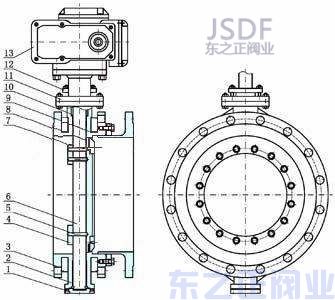 电动伸缩蝶阀结构图