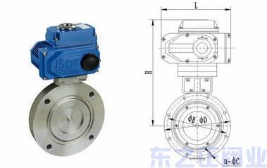 电动真空蝶阀结构图