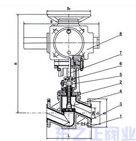 电动衬氟截止阀结构图