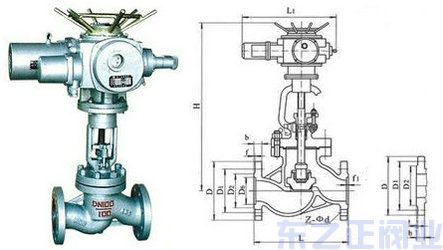 电动法兰截止阀结构图