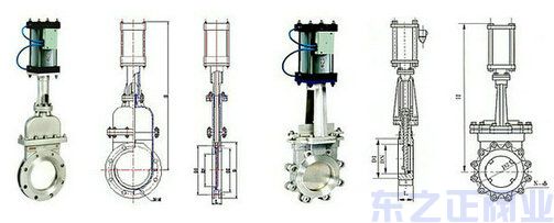 气动刀闸阀结构图 气动刀闸阀结构图