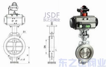 气动不锈钢蝶阀结构图
