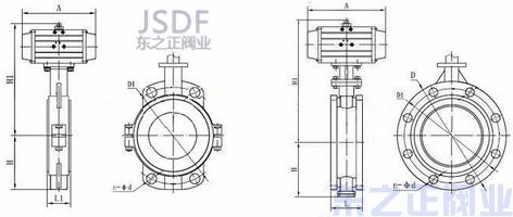 气动衬氟蝶阀结构图