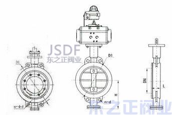 气动对夹式蝶阀结构图