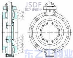 气动法兰蝶阀结构图