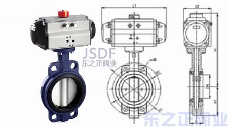 气动中线蝶阀结构图