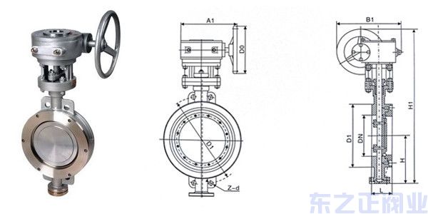 对夹硬密封不锈钢蝶阀结构图