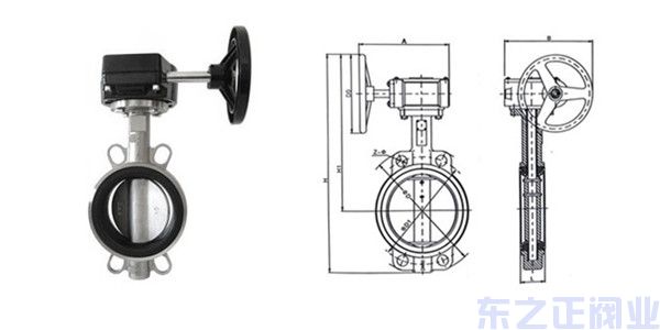 对夹不锈钢蝶阀结构图